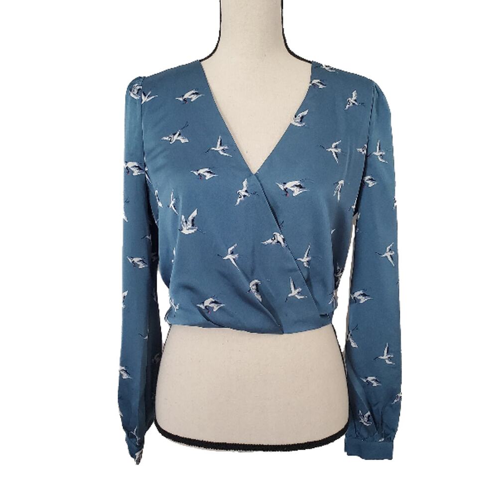 NWT! Honey Belle Open Back Blue Crop Top Size S